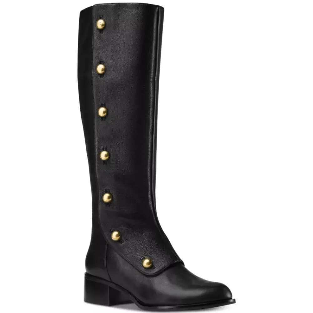 Michael Kors Black Leather Maisie Boots Size 8 - Picture 1 of 10